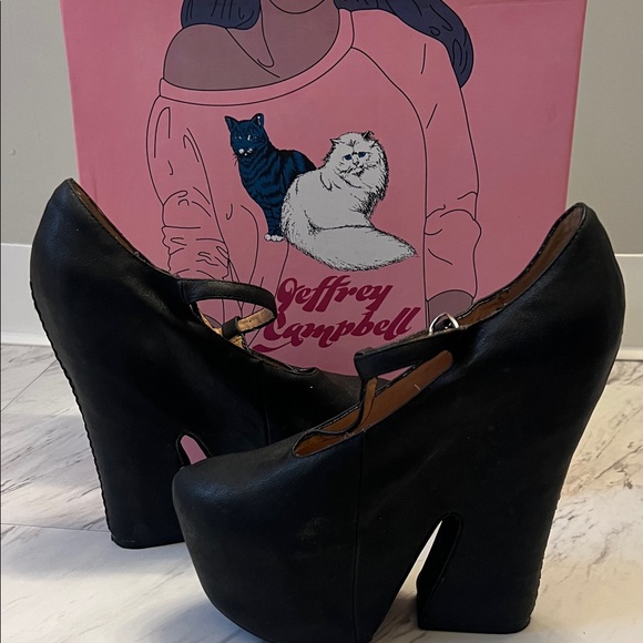 Jeffrey Campbell Shoes - Jeffrey Campbell Black Platform Mary Janes